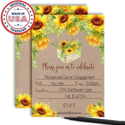 Fall Sunflower Invitations 40pc. by AmandaCreation Image 2