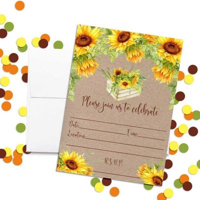 Fall Sunflower Invitations 40pc. by AmandaCreation Image 3