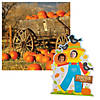 Fall-Themed Backdrop &amp; Scarecrow Stand-Up Decorating Kit - 2 Pc. Image 1