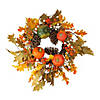 Fallen Leaves with Pine Cones and Pumpkins Artificial Thanksgiving Wreath  Orange 24-Inch Image 1