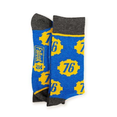 Fallout Collectibles  Blue & Yellow Crew Socks  BIOWORLD Fallout collection Image 1