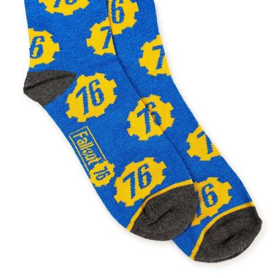 Fallout Collectibles  Blue & Yellow Crew Socks  BIOWORLD Fallout collection Image 2