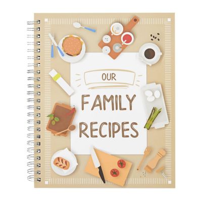 Family Recipe Book To Write In, Spiral Bound DIY Make Your Own Cookbook with 90 Pages (Blank Inside, 6.5 x 8.2 In) Image 1