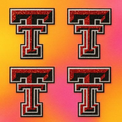 Fan-A-Peel - 1.25" - Black - Glitter Temporary Tattoos for Easy Application - Texas Tech! Image 1