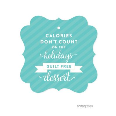 FANCY FRAME CALORIES DONT COUNT XMAS TAG Image 1