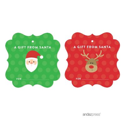 FANCY FRAME GIFT FROM SANTA TO/FROM TAG Image 2