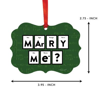 Fancy Frame Metal Ornament Marry Me? Image 1