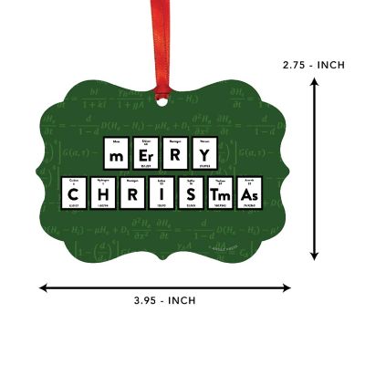 Fancy Frame Metal Ornament Merry Christmas Image 1