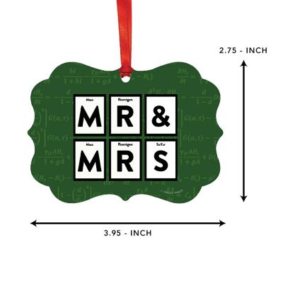 Fancy Frame Metal Ornament Mr. &amp; Mrs. Image 1