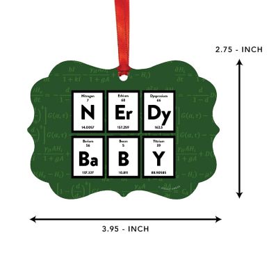Fancy Frame Metal Ornament Nerdy Baby Image 1