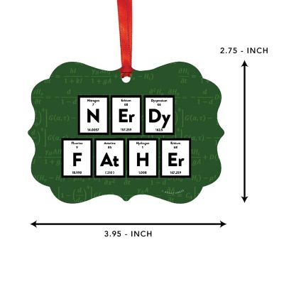 Fancy Frame Metal Ornament Nerdy Father Image 1