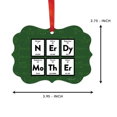 Fancy Frame Metal Ornament Nerdy Mother Image 1