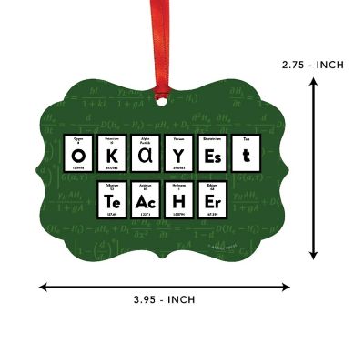 Fancy Frame Metal Ornament Okayest Teacher Image 1