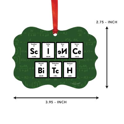 Fancy Frame Metal Ornament Science Bitch Image 1