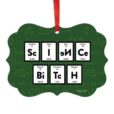 Fancy Frame Metal Ornament Science Bitch Image 2