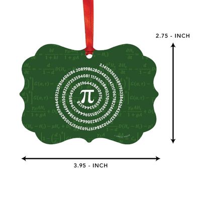 Fancy Frame Metal Ornament Value of Pi Image 1