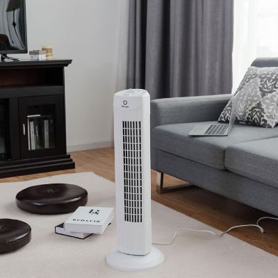 Fantask 35W 28''Oscillating Tower Fan 3 Wind Speed Quiet Bladeless Cooling Room Image 2