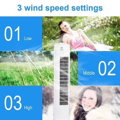 Fantask 35W 28''Oscillating Tower Fan 3 Wind Speed Quiet Bladeless Cooling Room Image 3