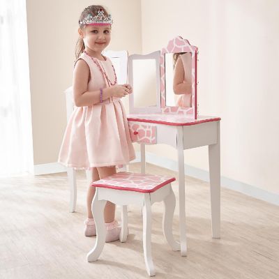 Fantasy Fields - Fashion Giraffe Prints Gisele Play Vanity Set - Pink / White Image 1