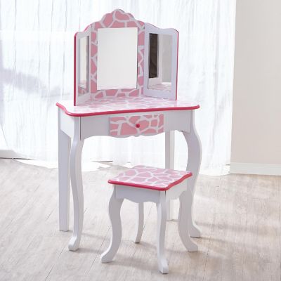 Fantasy Fields - Fashion Giraffe Prints Gisele Play Vanity Set - Pink / White Image 2