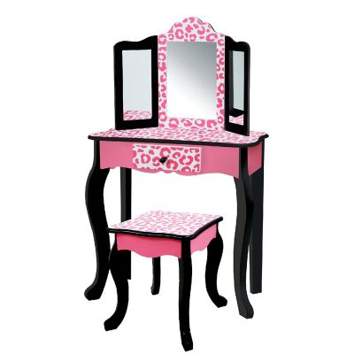 Fantasy Fields - Fashion Leopard Prints Gisele Play Vanity Set - Pink / Black Image 1