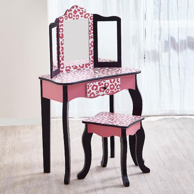 Fantasy Fields - Fashion Leopard Prints Gisele Play Vanity Set - Pink / Black Image 2