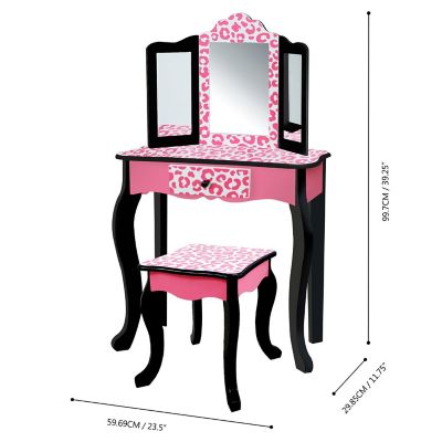 Fantasy Fields - Fashion Leopard Prints Gisele Play Vanity Set - Pink / Black Image 3