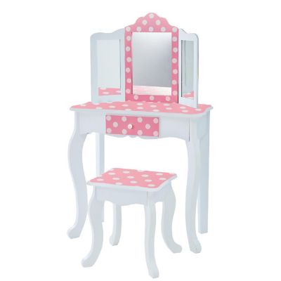 Fantasy Fields - Fashion Polka Dot Prints Gisele Play Vanity Set - Pink / White Image 1