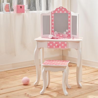 Fantasy Fields - Fashion Polka Dot Prints Gisele Play Vanity Set - Pink / White Image 2