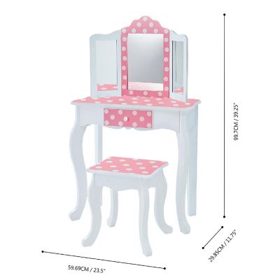 Fantasy Fields - Fashion Polka Dot Prints Gisele Play Vanity Set - Pink / White Image 3