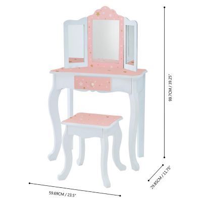 Fantasy Fields - Fashion Twinkle Star Prints Gisele Play Vanity Set - Pink / White Image 3
