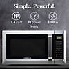 Farberware 1.3 Microwave Oven w LED Light/SENSOR 1100 Watts Stainless Image 1