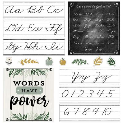 Farmhouse Alphabet Line: Cursive Bulletin Board Set Image 1