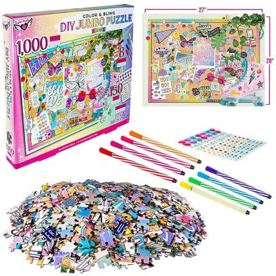 roltrap Toeschouwer spoel Fashion Angels Color & Bling Jumbo 1000 Piece Jigsaw Puzzle Design Kit |  Oriental Trading