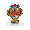 Father&#8217;s Day World&#8217;s Best Dad Trophy-Shaped Suncatchers with Stand - 12 Pc. Image 1