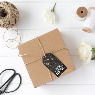 Faux Chalkboard Stars Christmas Gift Tag Image 1