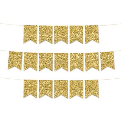 Faux Gold Glitter Pennant Image 1