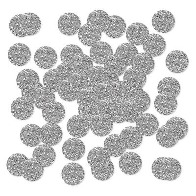 Faux Silver Glitter Confetti 180-Pack Image 1