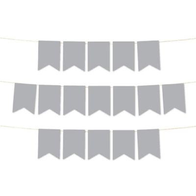 Faux Silver Glitter Pennant - 4 x 5.5 Inch Image 1