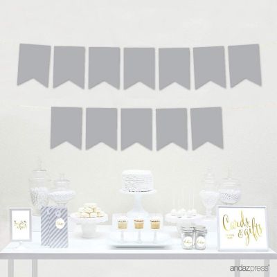 Faux Silver Glitter Pennant - 4 x 5.5 Inch Image 1