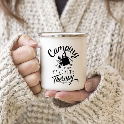Favorite Therapy Metal Camping Mug Image 1