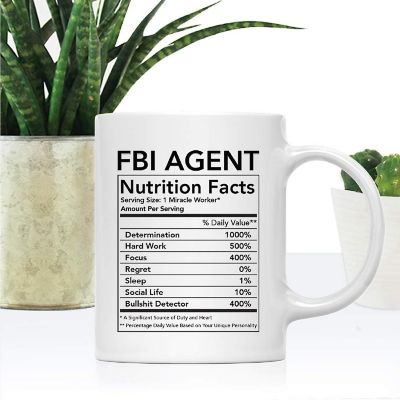 FBI Agent Nutritional Facts Coffee Mug Image 1