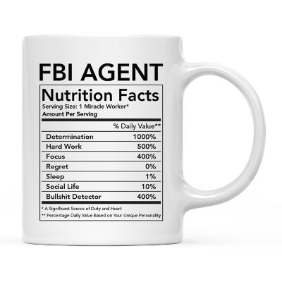 FBI Agent Nutritional Facts Coffee Mug Image 2