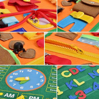 Felt Busy Board Montessori Toys for Kids Learning Fine Motor Skills Sensory Board Image 2