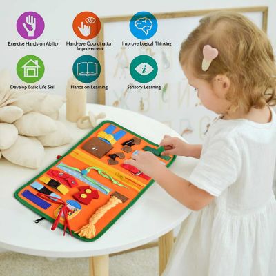 Felt Busy Board Montessori Toys for Kids Learning Fine Motor Skills Sensory Board Image 3