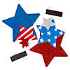 Felt Patterned Patriotic Star Magnet Craft Kit - Makes 12 Image 1