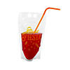 Fiesta Collapsible BPA-Free Plastic Drink Pouches with Straws - 25 Ct. Image 2