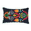 Fiesta Embroidered Pillow with Poms Image 1