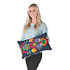 Fiesta Embroidered Pillow with Poms Image 1