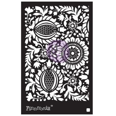 Finnabair Stencil 6"X9"-Folk Florals Image 1